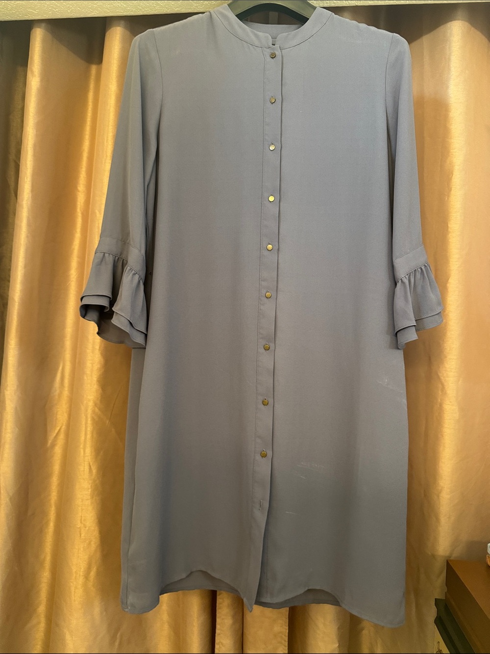 Banana Republic Button-Front Midi Dress in Light Blue